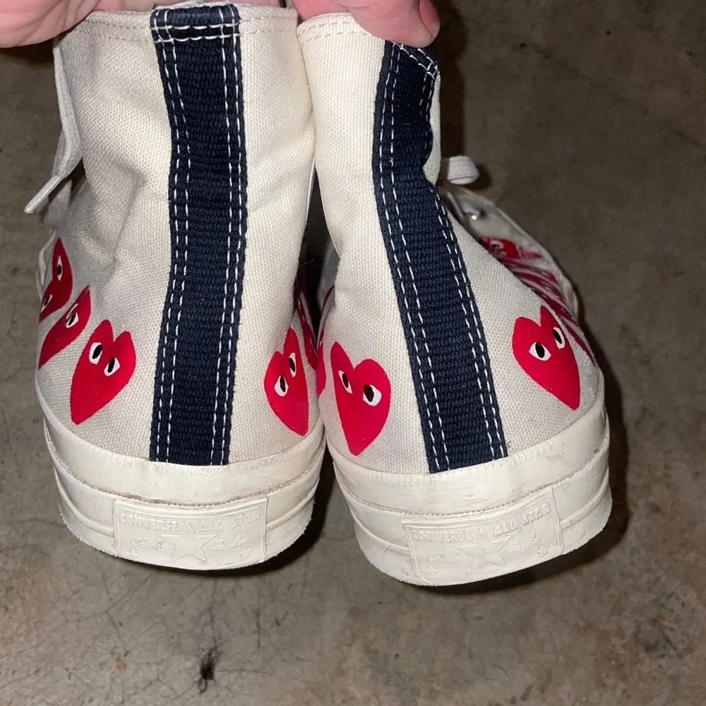Converse Comme des Garçons men’s 11 hightop used Laceup red hearts ❤️ - Picture 7 of 9